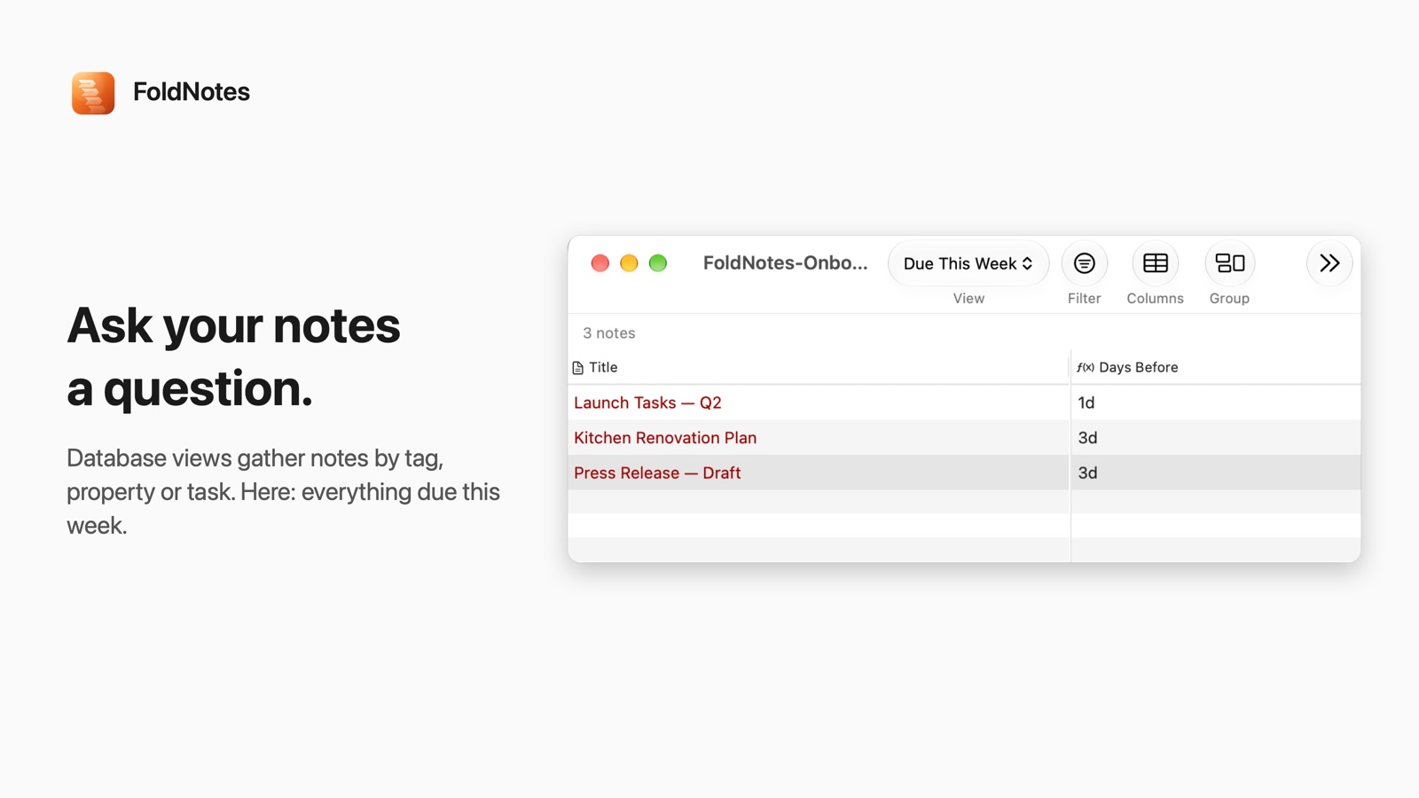 Ask your notes a question